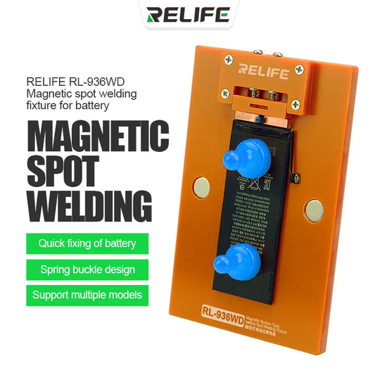 RELIFE RL-936WD Universal Mobile Phone Battery Spot Welding Fixture Magnetic Battery Fixing Clip Fixed Battery Spot Welding