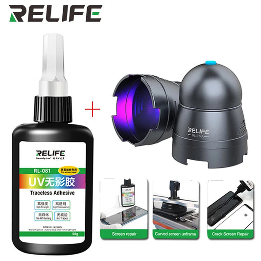 RELIFE RL-081 UV Shadowless Curing lamp Mobile Phone External Screen Cracked Screen Repair Curved Screen Unframe Without Bubbles