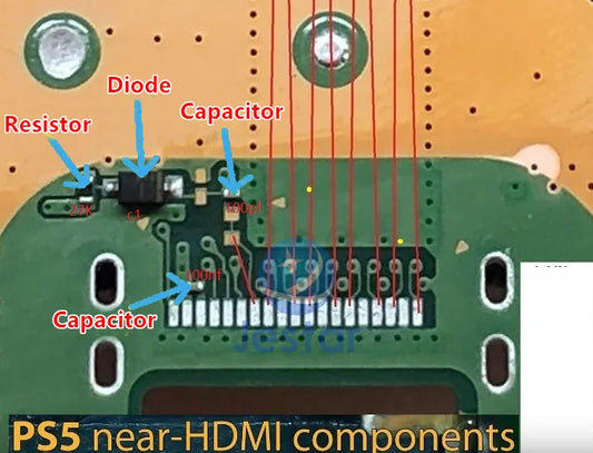 10 sets For PS5 PlayStation 5 Near-HDMI Port Connector Diode Resistor Caps Capacitors Components Parts